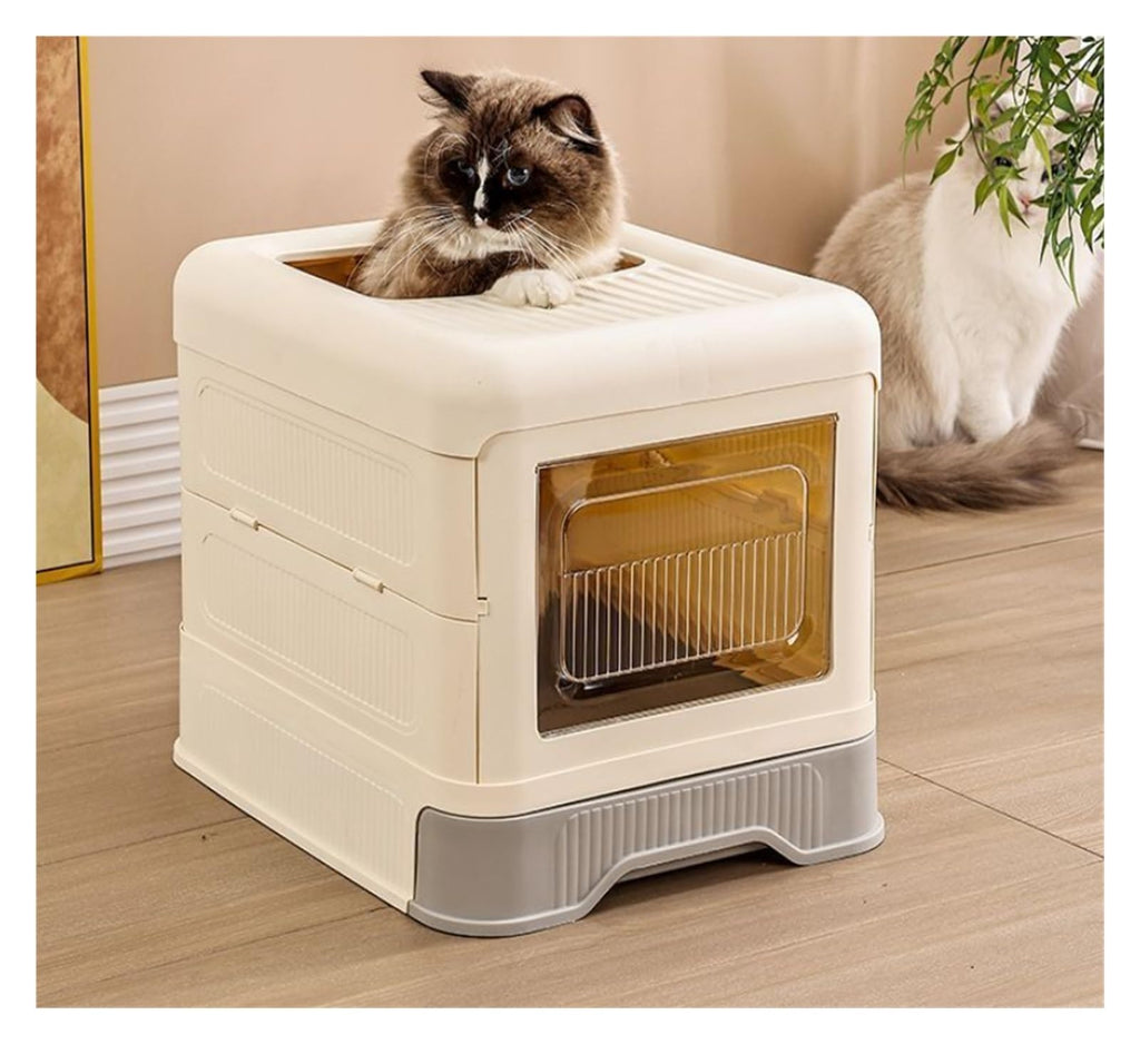 Fully Enclosed Cat Litter Box with Lid and Drawer E15264