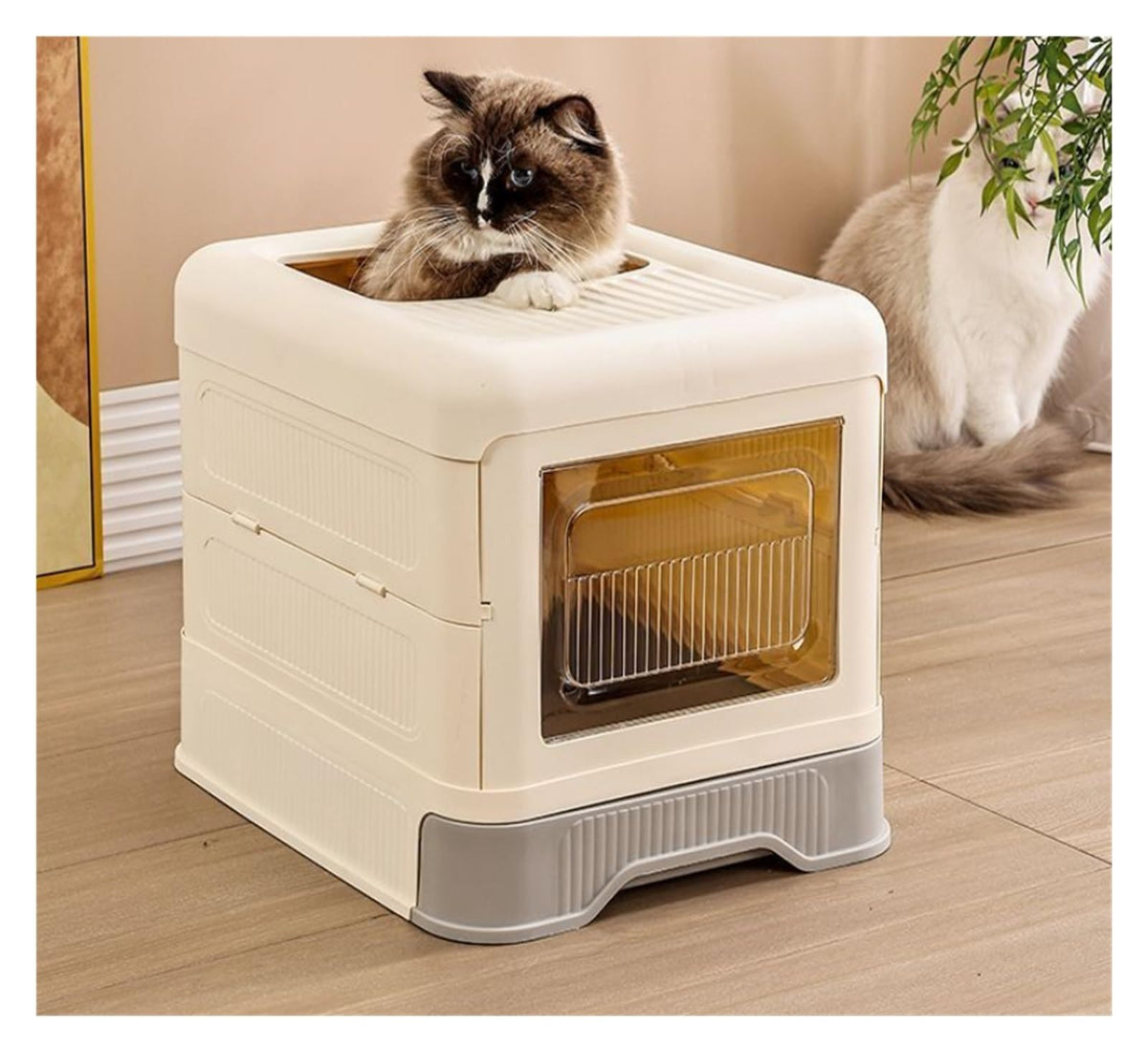 Fully Enclosed Cat Litter Box with Lid and Drawer E15264