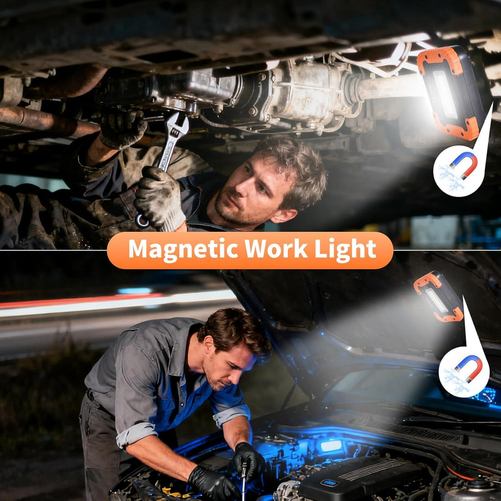 8 Pack Rechargeable LED Work Light 500LM Magnetic Base J639