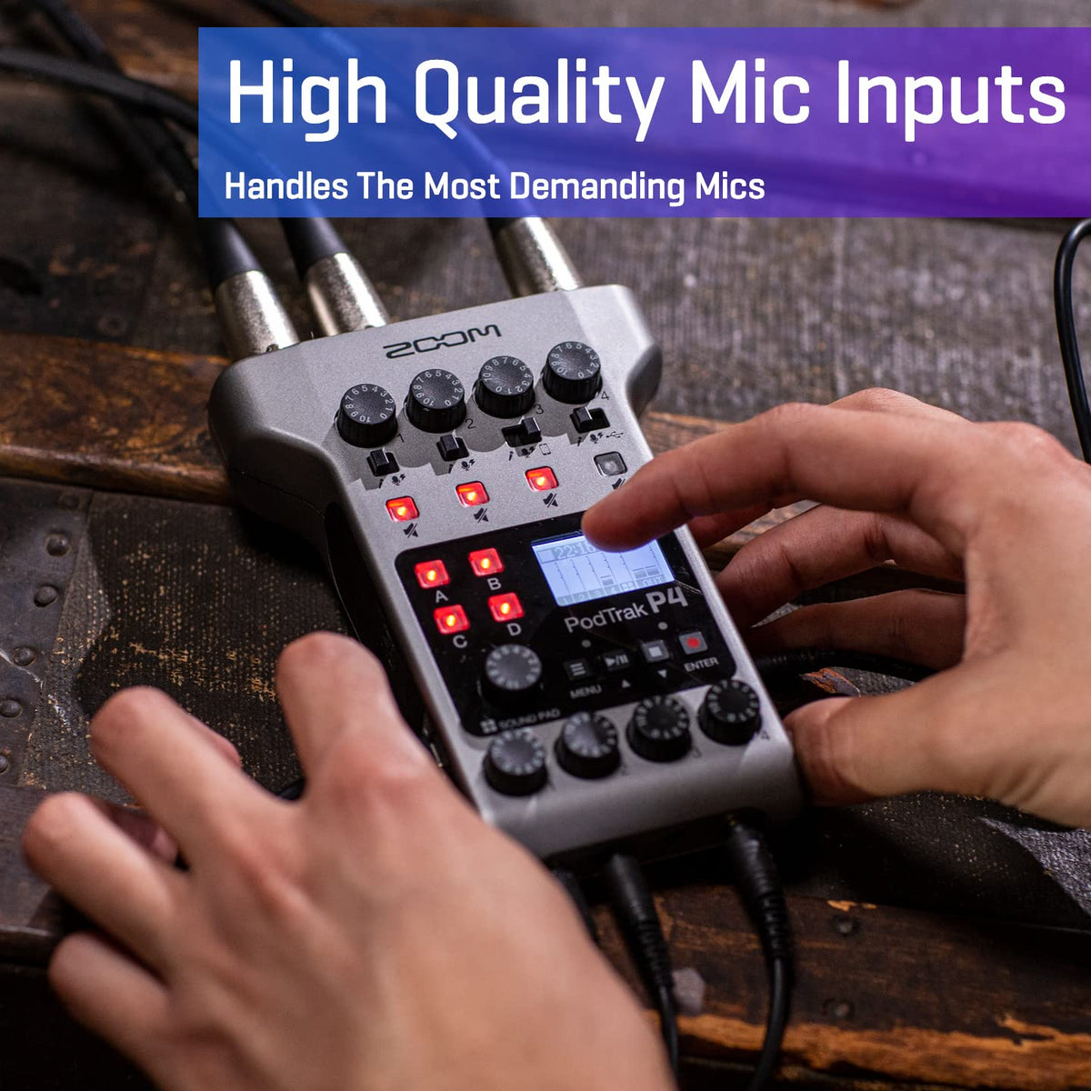 Podcast Recorder with 4 XLR Mic Inputs F23969
