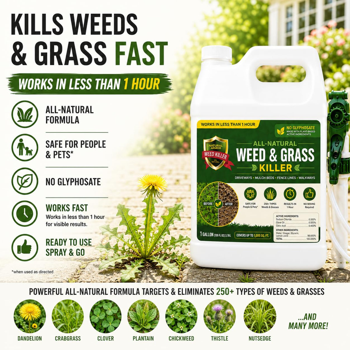 Pet Safe Weed Killer 1 Gallon with Sprayer Q7285