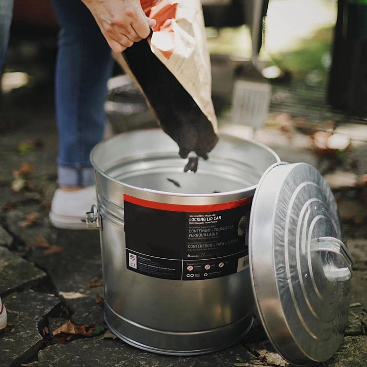 Galvanized Steel 6 Gallon Airtight Storage Jar V97532