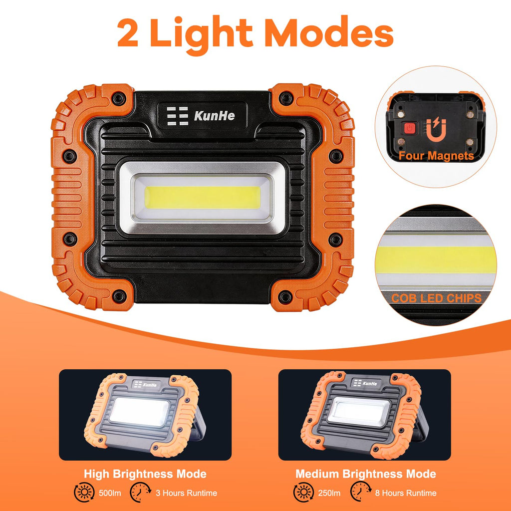 8 Pack Rechargeable LED Work Light 500LM Magnetic Base J639