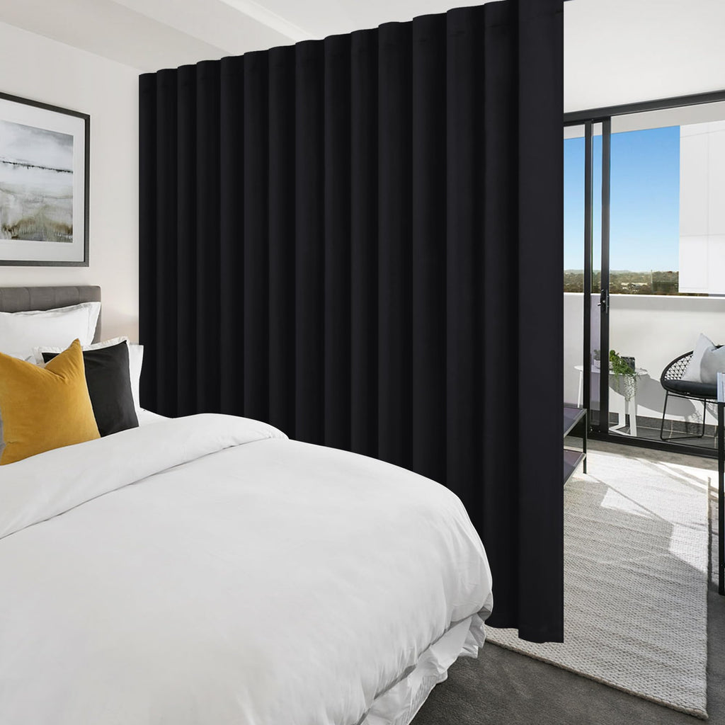 Blackout Room Divider Curtain 120 x 96 Inches Black I2470