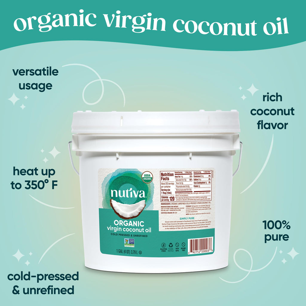 Organic Cold-Pressed Virgin Coconut Oil, 1 Gallon K467