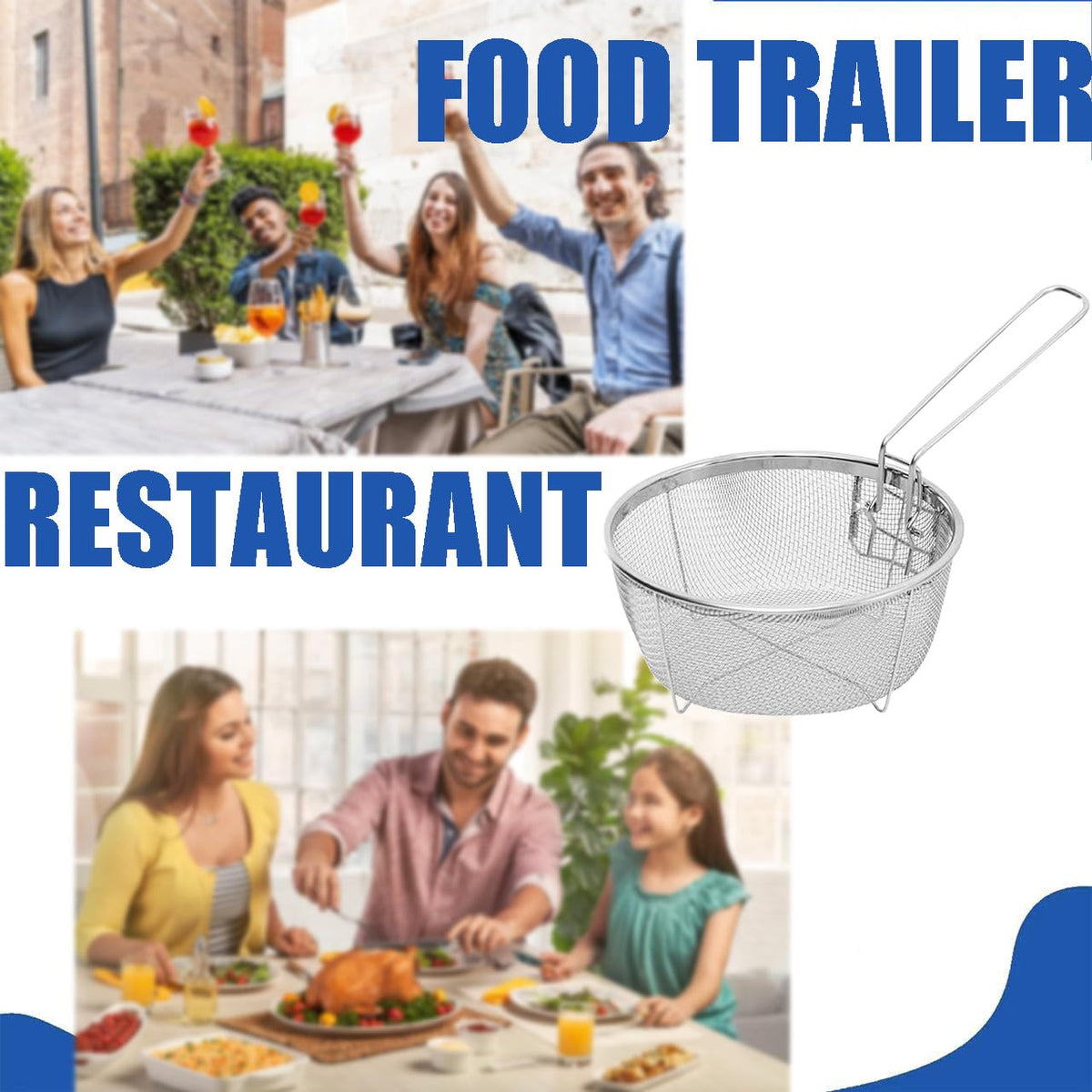 9 Inch Stainless Steel Deep Fry Basket with Handle S3928