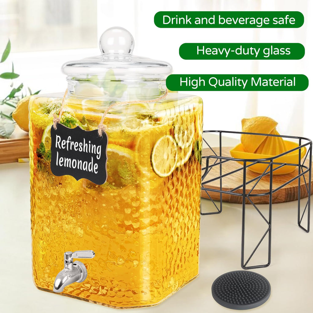 4.6 Gallon Glass Beverage Dispenser with Stand S403