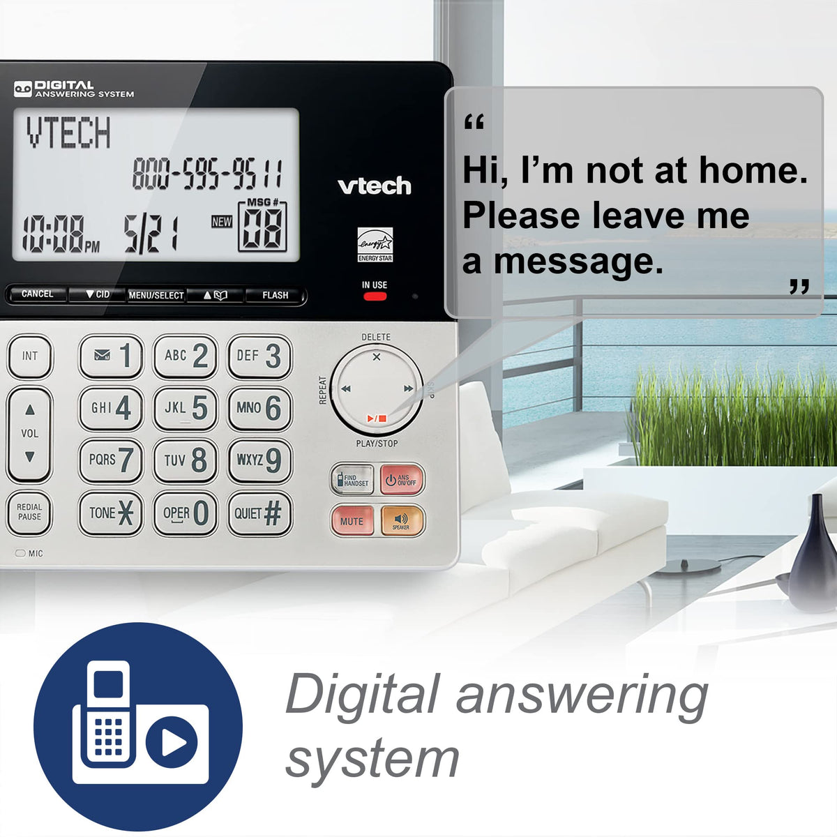 Corded/Cordless Phone System with 2 Handsets V736