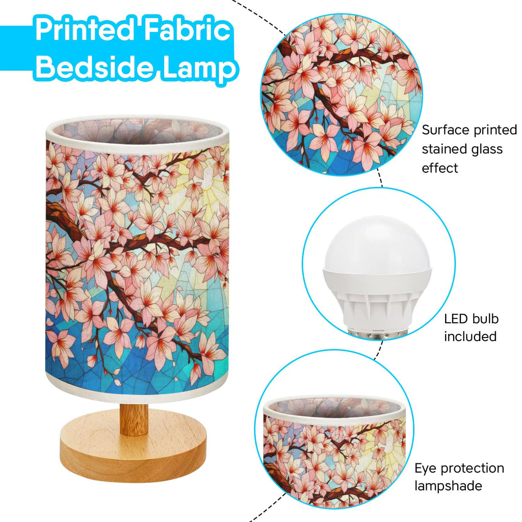 Cherry Blossom Table Lamp LED 3-Color Wood Base M93189
