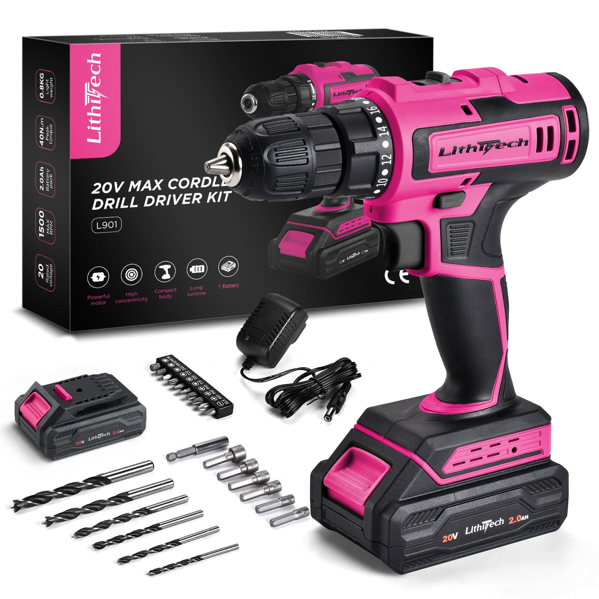 Pink Cordless Drill Set I61616
