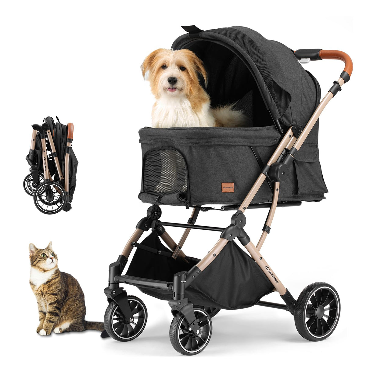 4-Wheel Pet Stroller with Reversible Handle X450