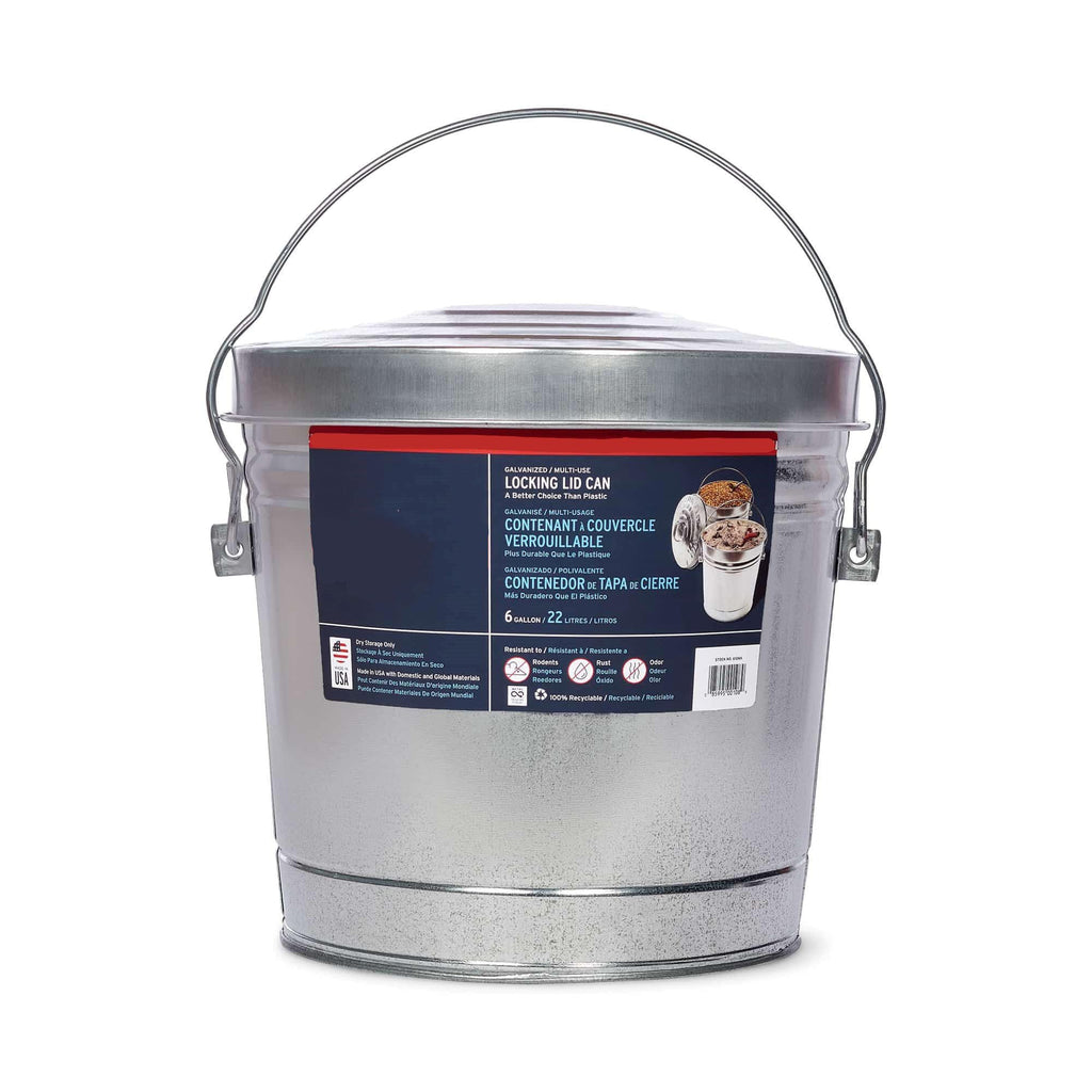 Galvanized Steel 6 Gallon Airtight Storage Jar V97532