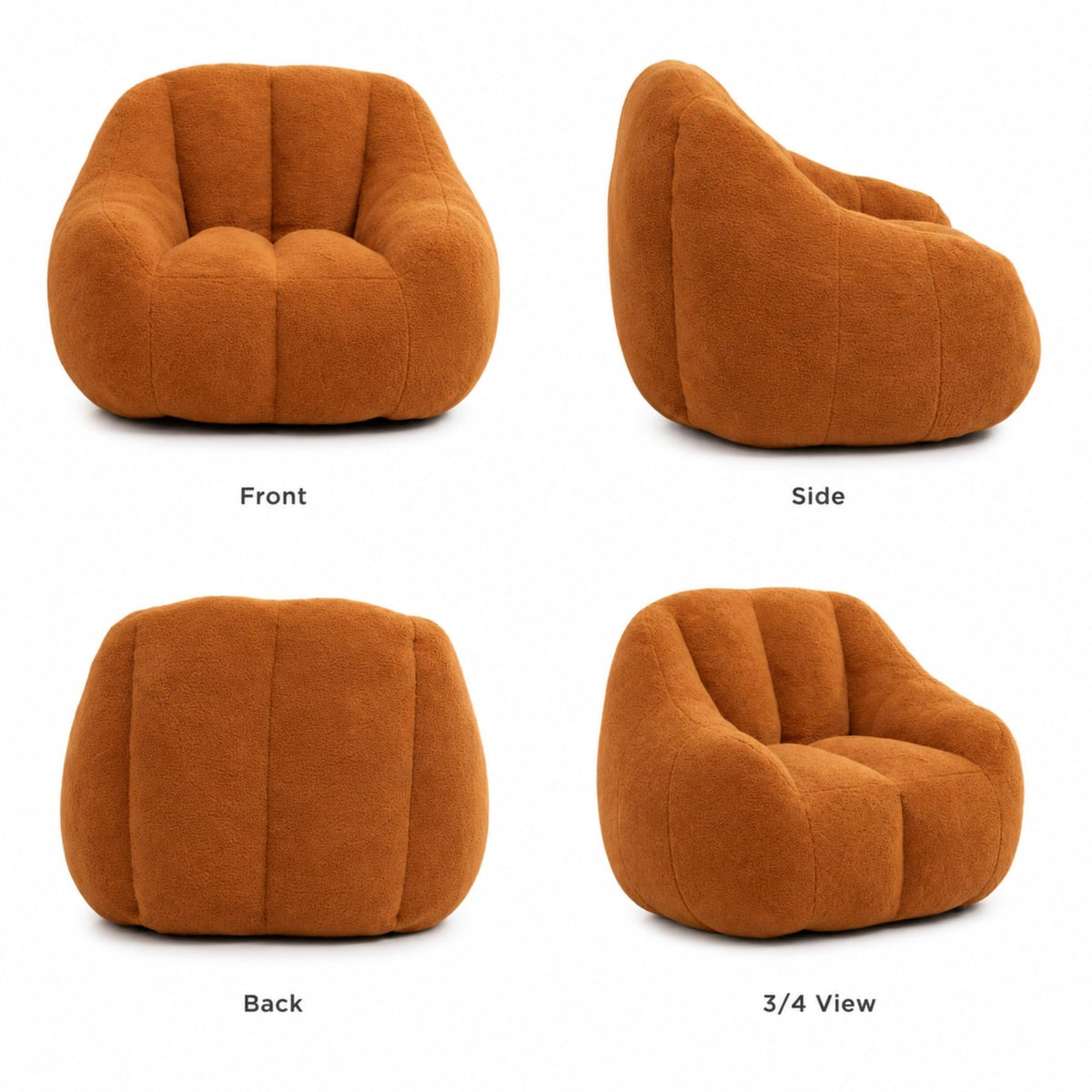 Yellow Memory Foam Bean Bag Chair E783