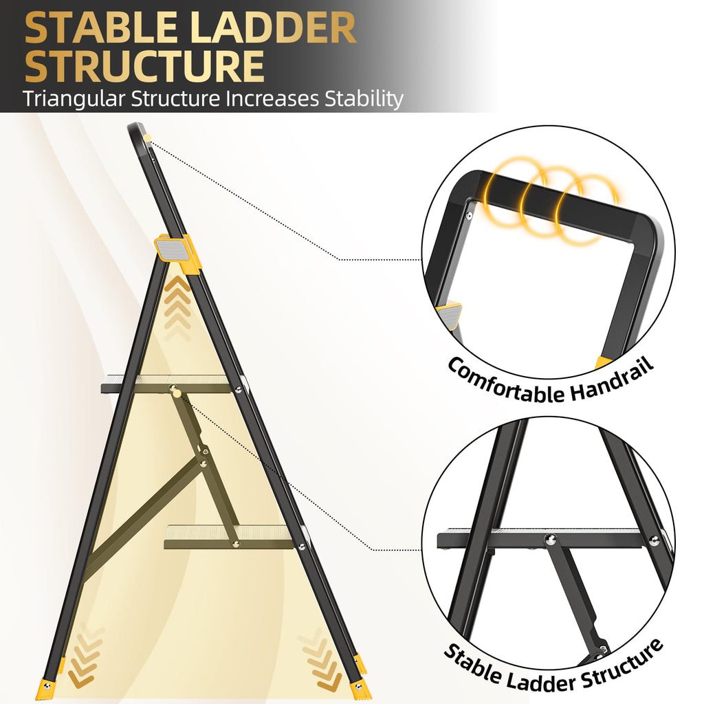 2 Step Ladder Lightweight Aluminum Folding Step Stool U807