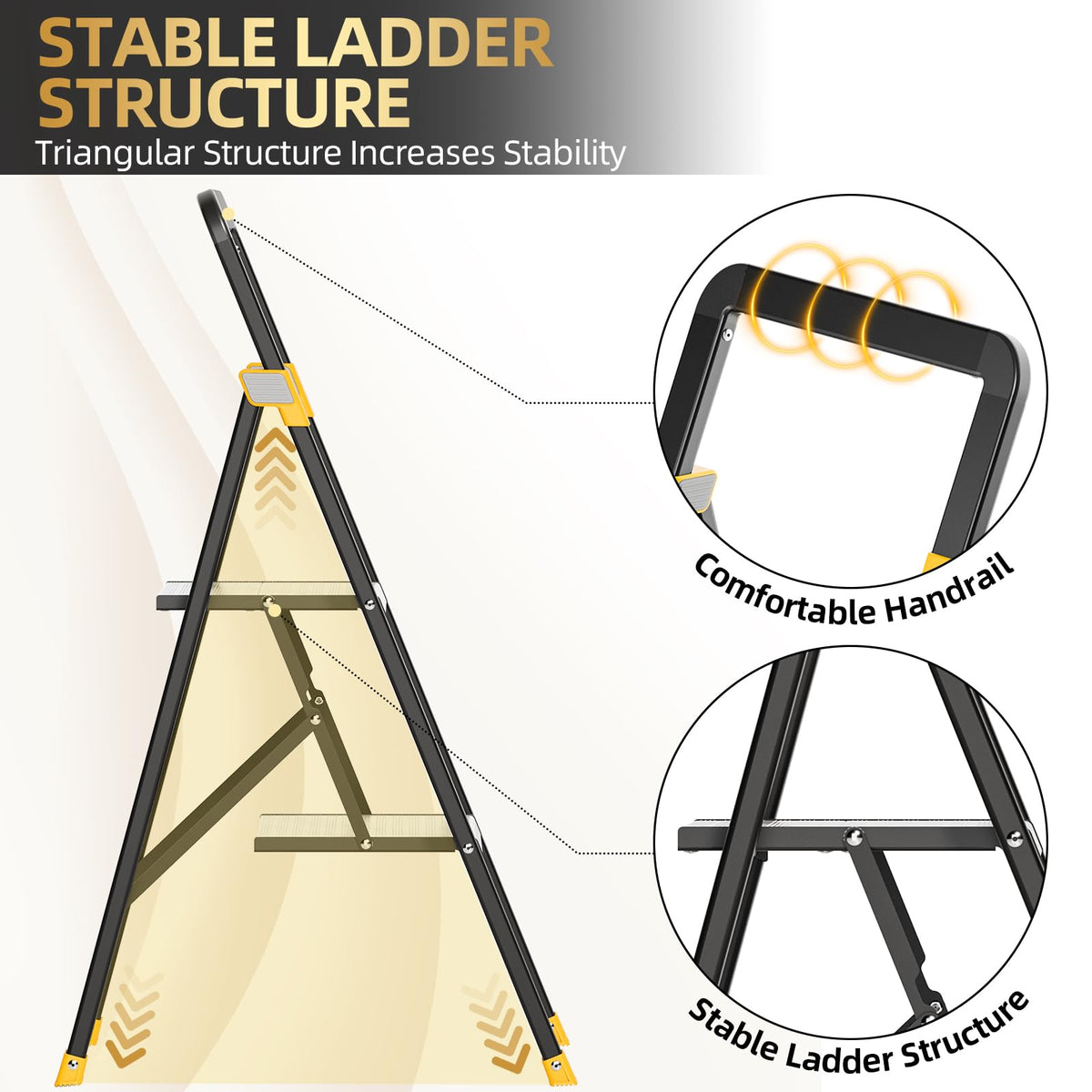 2 Step Ladder Lightweight Aluminum Folding Step Stool U807