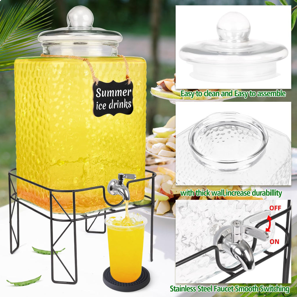 4.6 Gallon Glass Beverage Dispenser with Stand S403