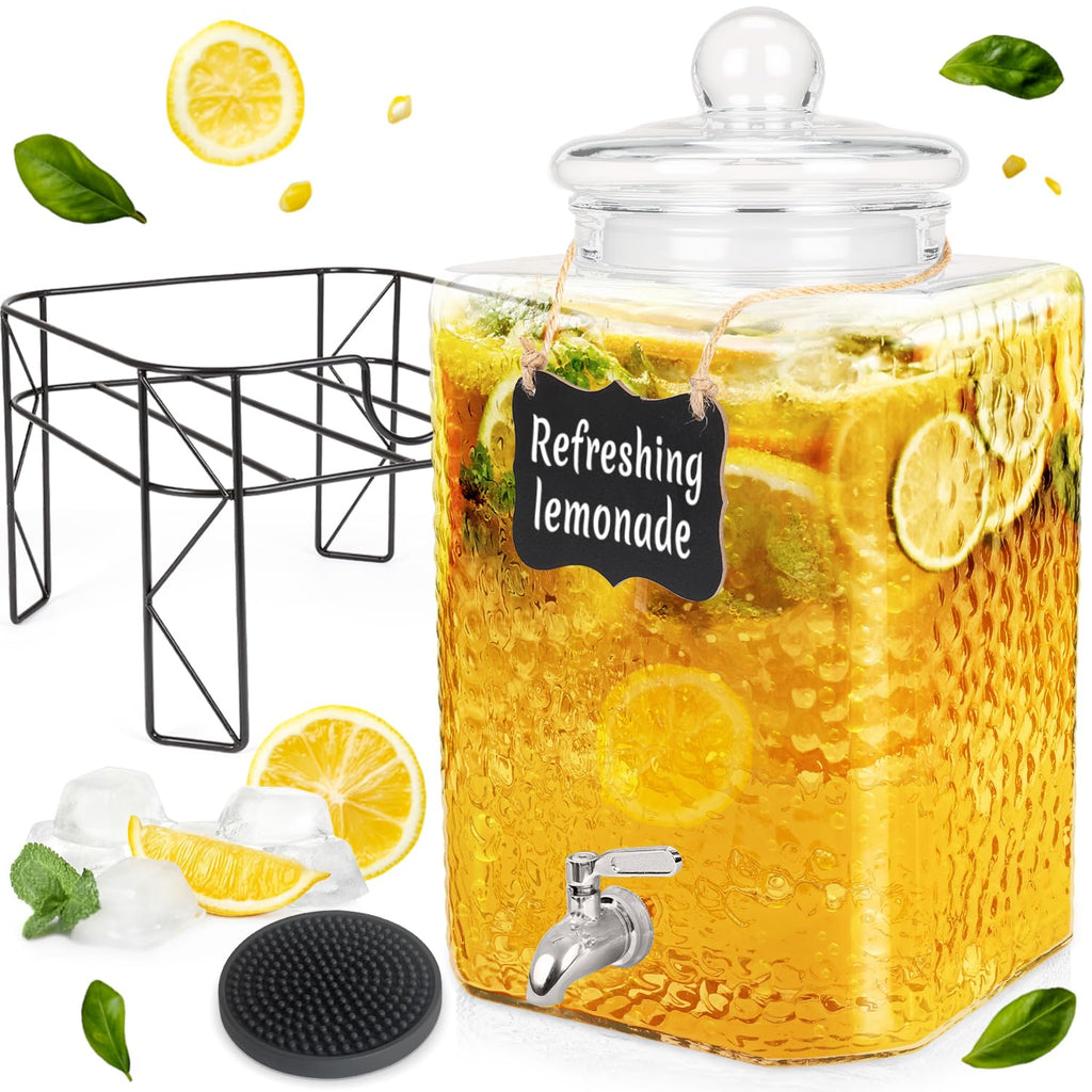 4.6 Gallon Glass Beverage Dispenser with Stand S403