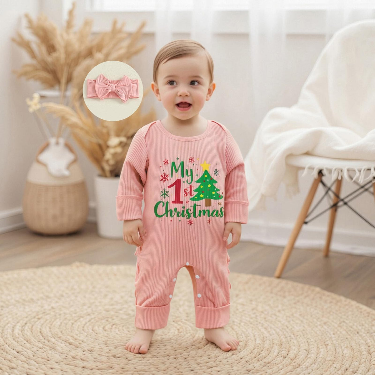 Christmas Tree Long Sleeve Romper Jumpsuit A9546