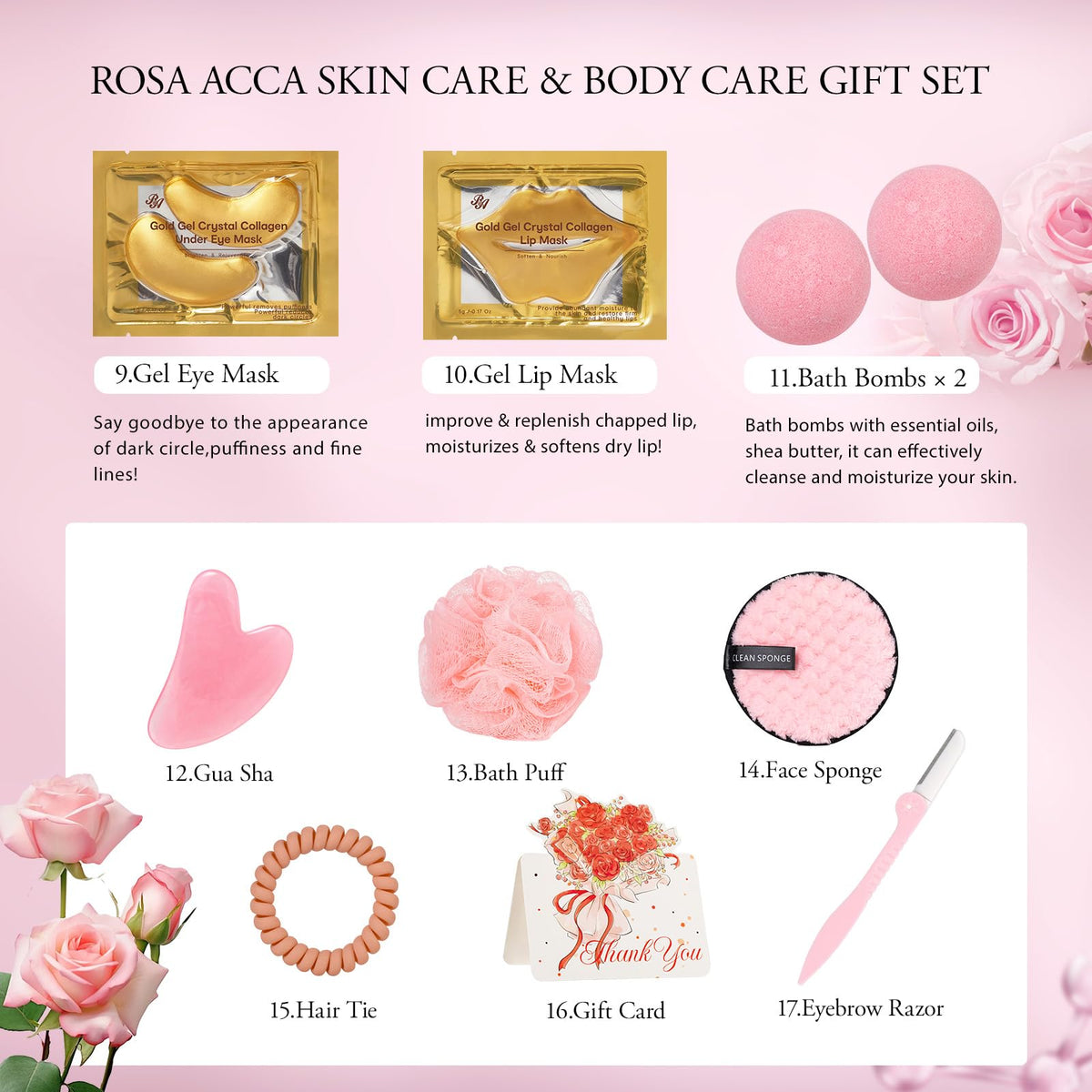 23 Pcs Facial Skin Care Bath and Body Set U91361