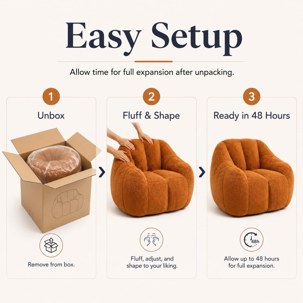 Yellow Memory Foam Bean Bag Chair E783