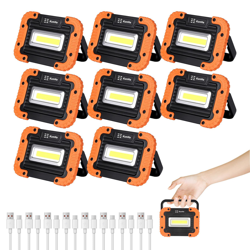 8 Pack Rechargeable LED Work Light 500LM Magnetic Base J639