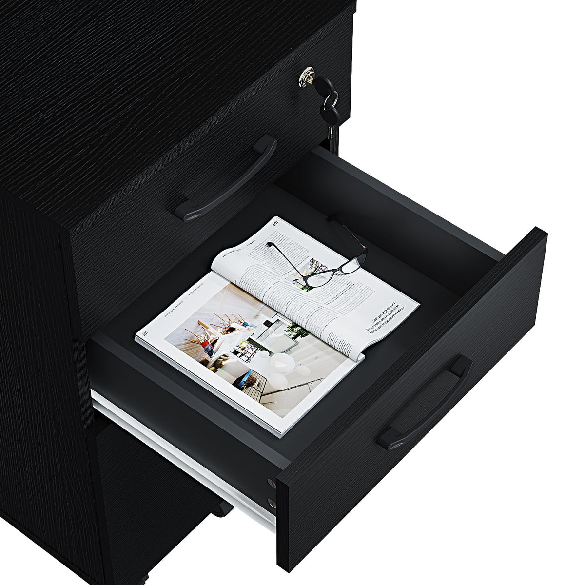 3 Drawer Wood Mobile File Cabinet G123