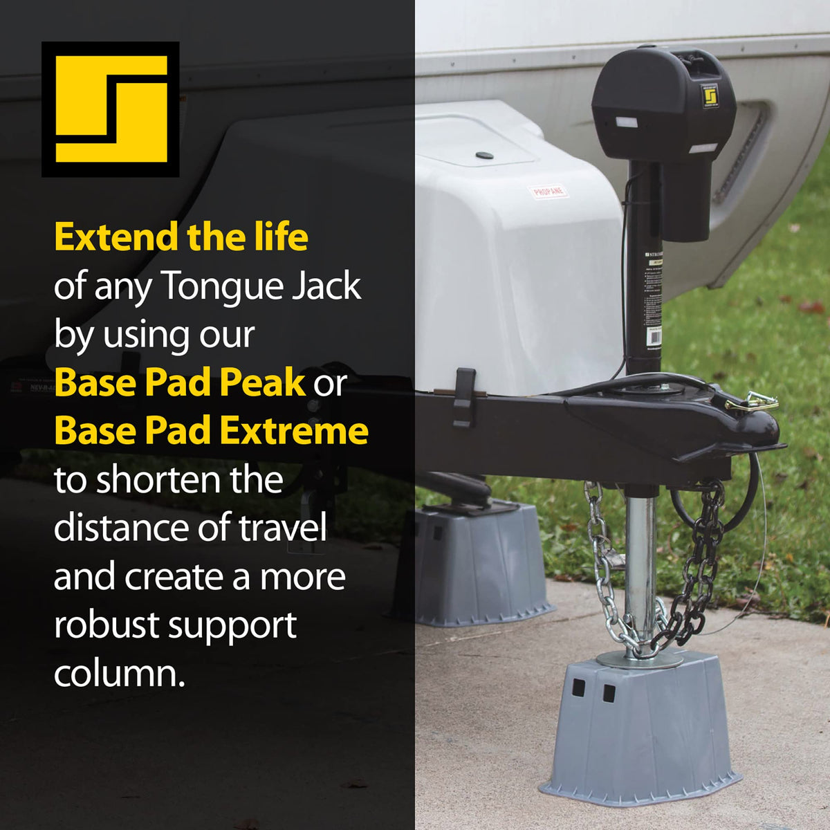 Electric Tongue Jack with Ball Screw Mechanism, 18" Travel & 4.5" Drop Down Leg, 4500 lb W32795