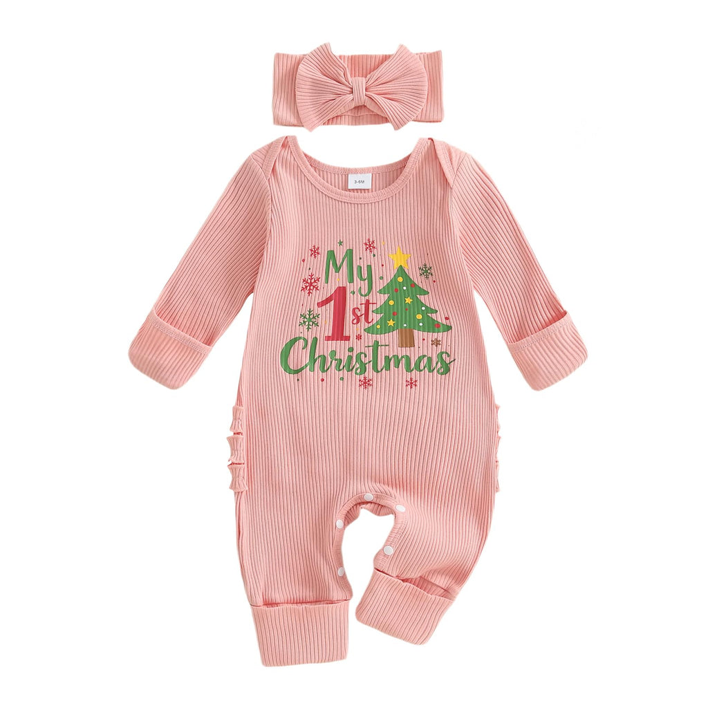 Christmas Tree Long Sleeve Romper Jumpsuit A9546