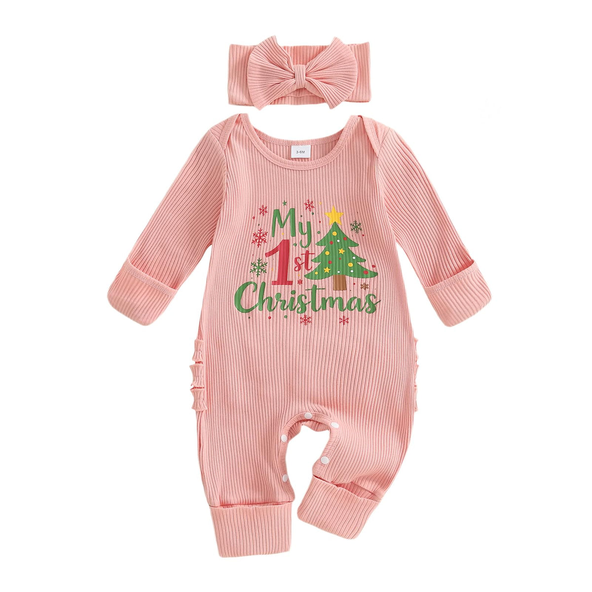 Christmas Tree Long Sleeve Romper Jumpsuit A9546