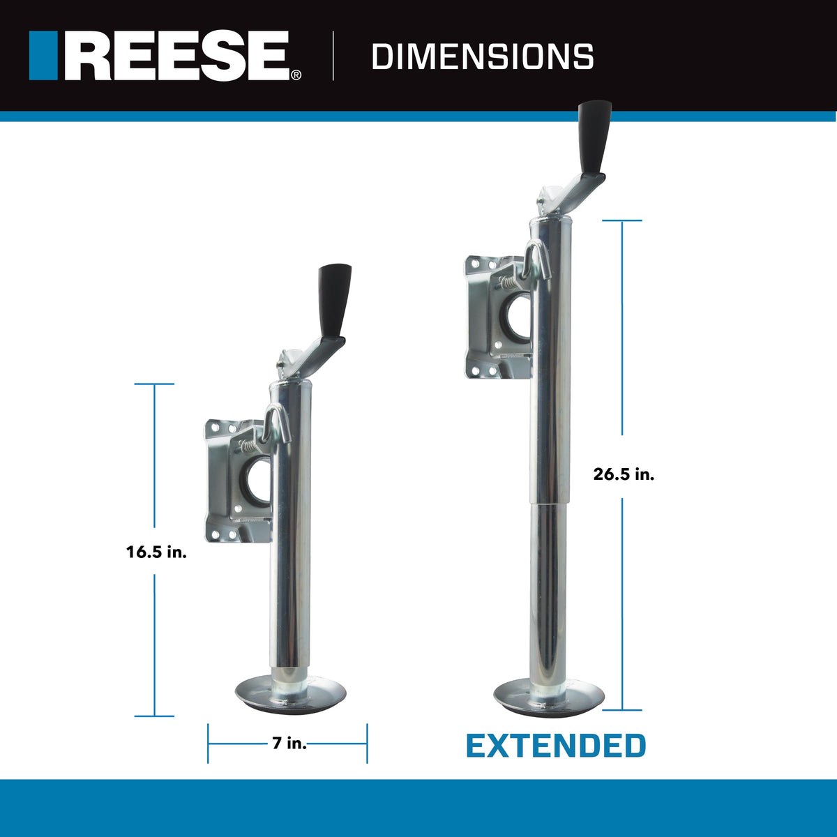 Round Trailer Jack Side Mount 1,000 lbs. Lift Capacity C24554