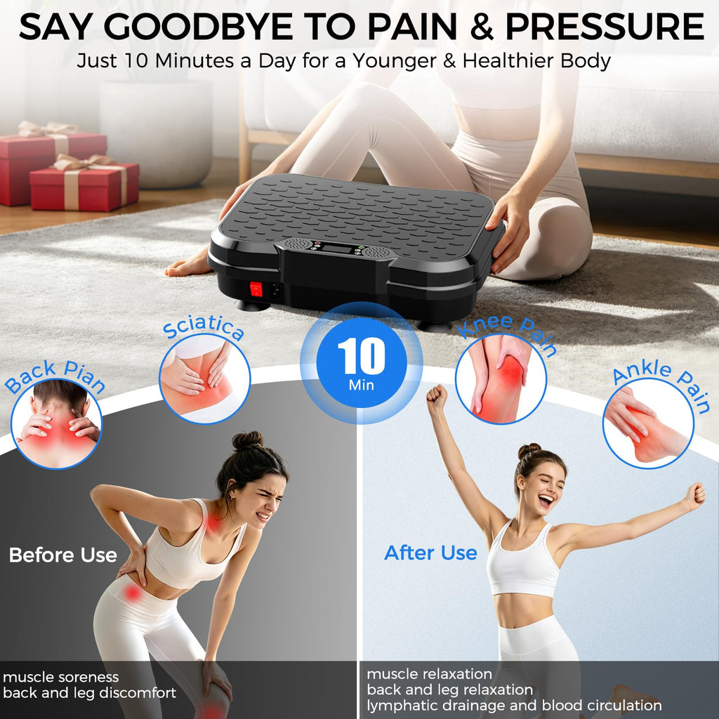 Vibration Plate Exercise Machine with Resistance Bands M483752