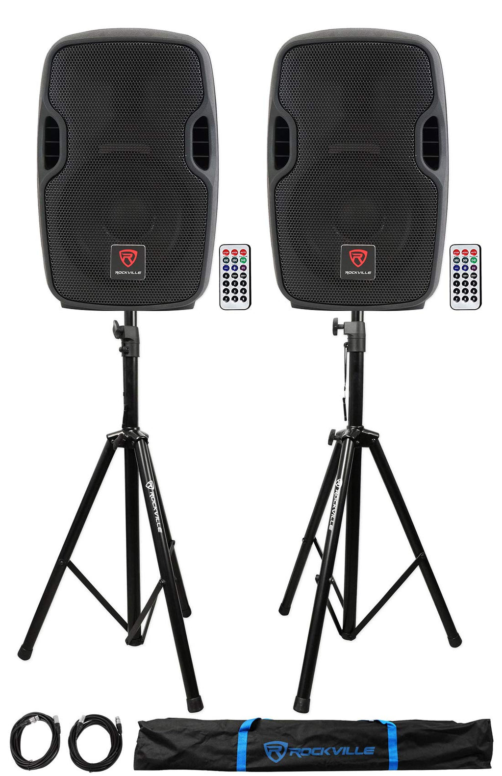 8" Powered DJ PA Speaker 2-Pack with Stands X2753