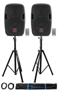 8" Powered DJ PA Speaker 2-Pack with Stands X2753