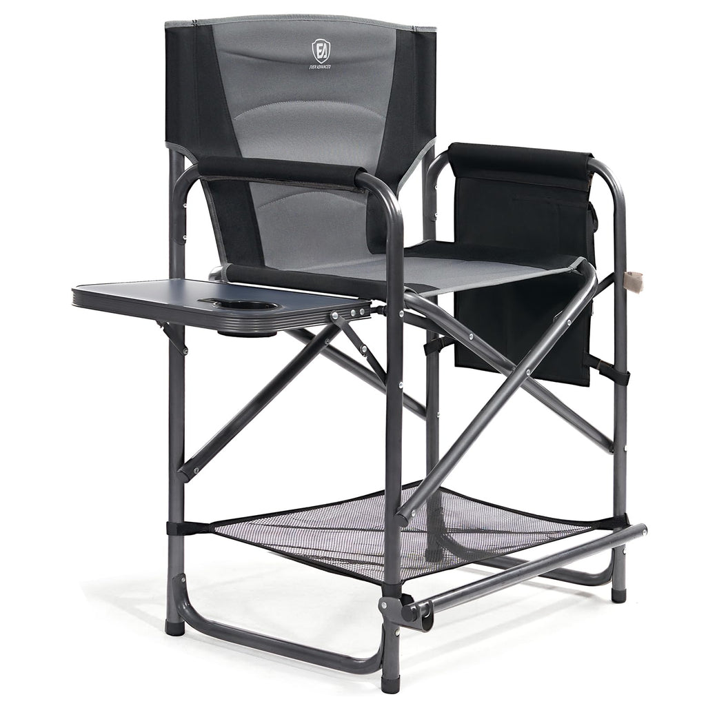 Medium Tall Directors Chair with Side Table Grey U315932