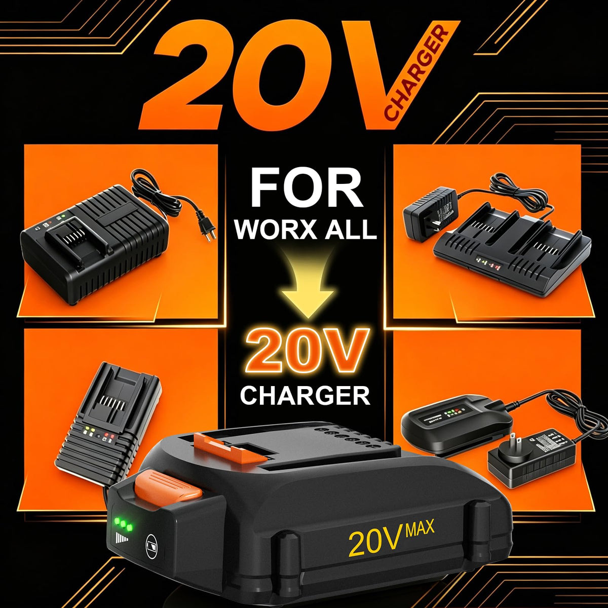 2-Pack 4.0Ah Replacement 20V Battery Z583386