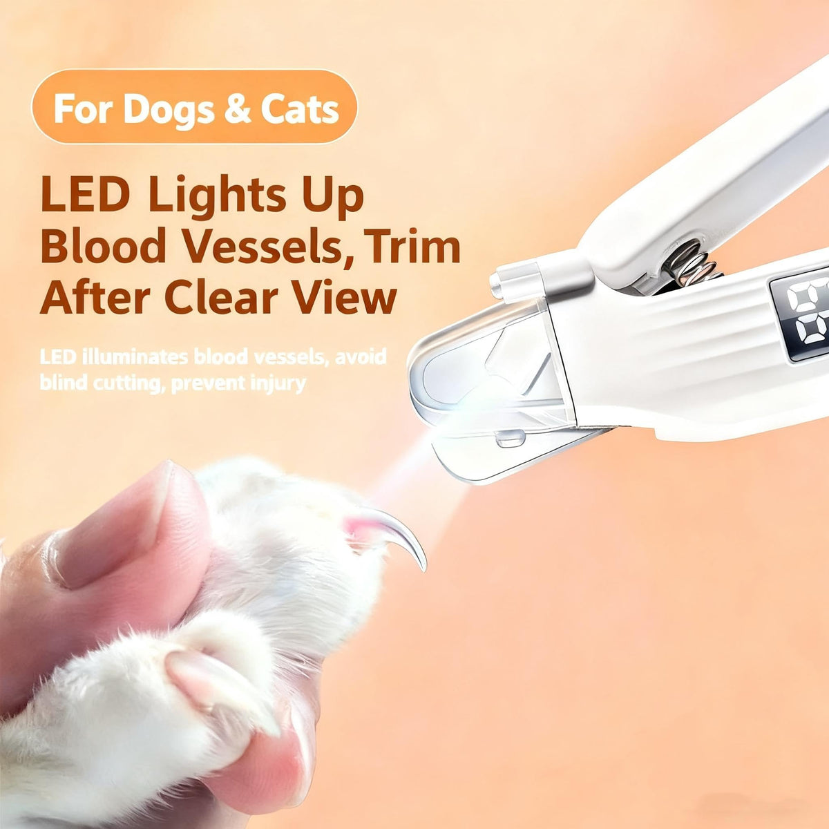 2-in-1 Dog Cat Nail Clipper Grinder with LED Light U572589