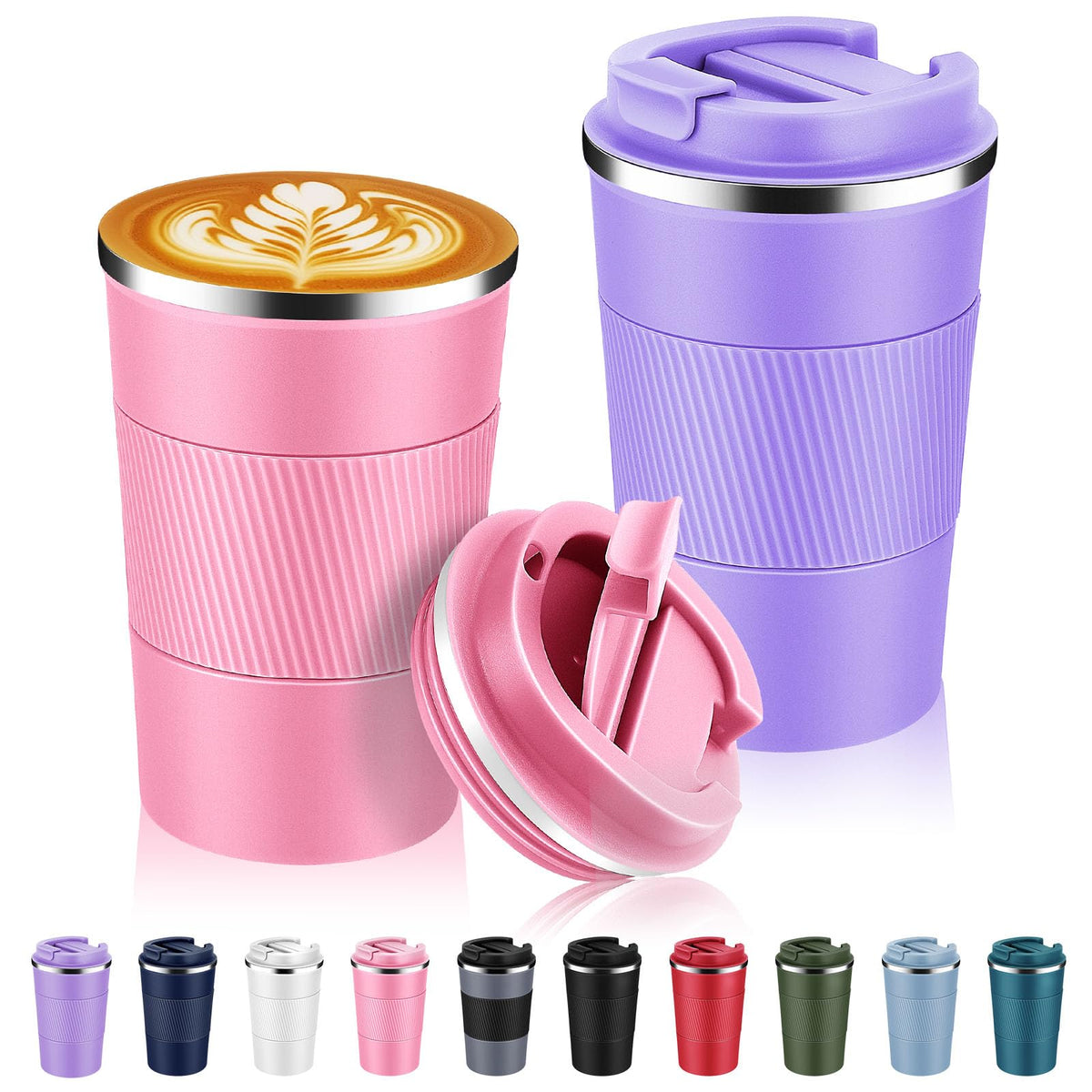 13 oz Stainless Steel Insulated Travel Coffee Mug 2 Pack L254595
