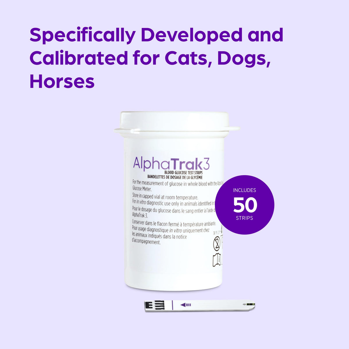 Test Strips for Diabetic Dogs, Cats & Horses, 50 Count N3607