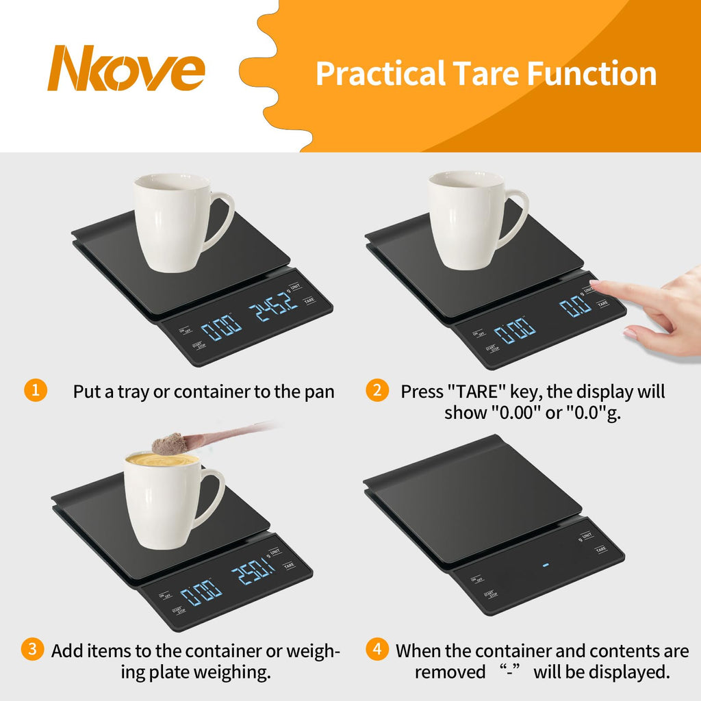 0.1g High Precision Coffee Scale with Timer P416