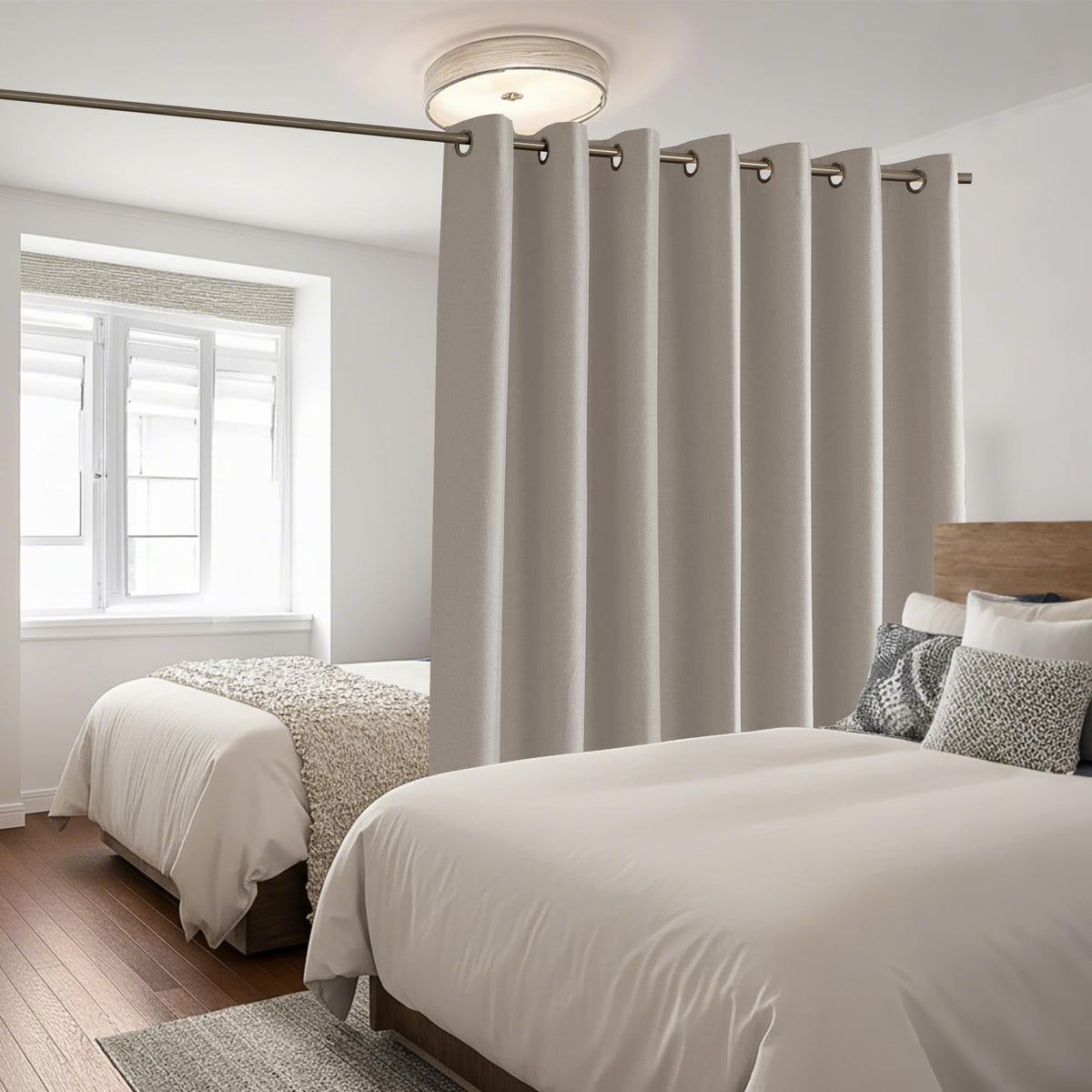 100% Blackout Linen Sliding Glass Door Curtains Q32720