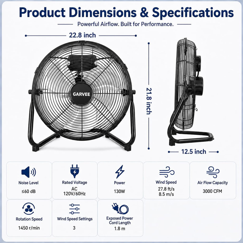 20 Inch Industrial Floor Fan A779356