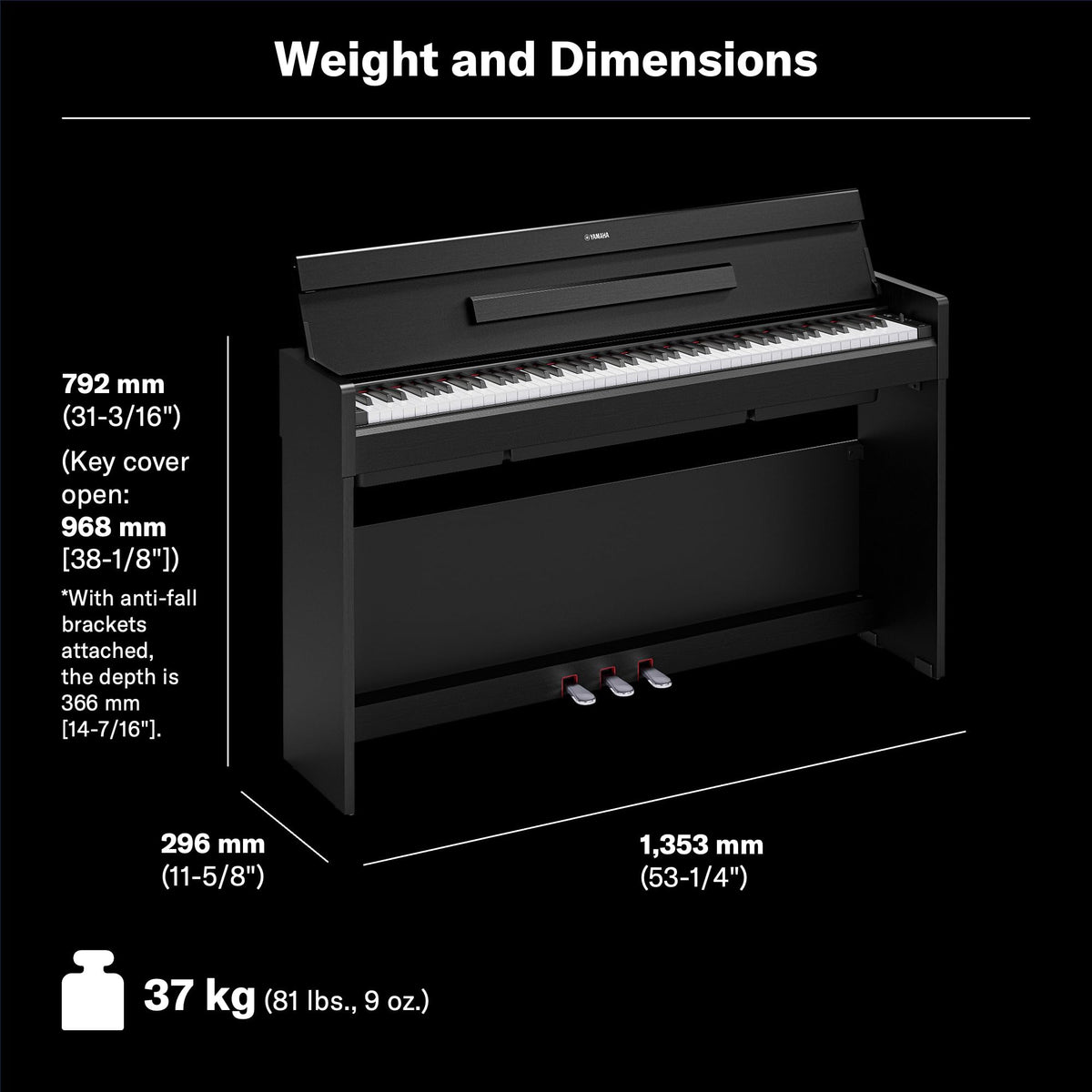 White 88-Key Weighted Digital Piano with 3-Pedal Unit F792