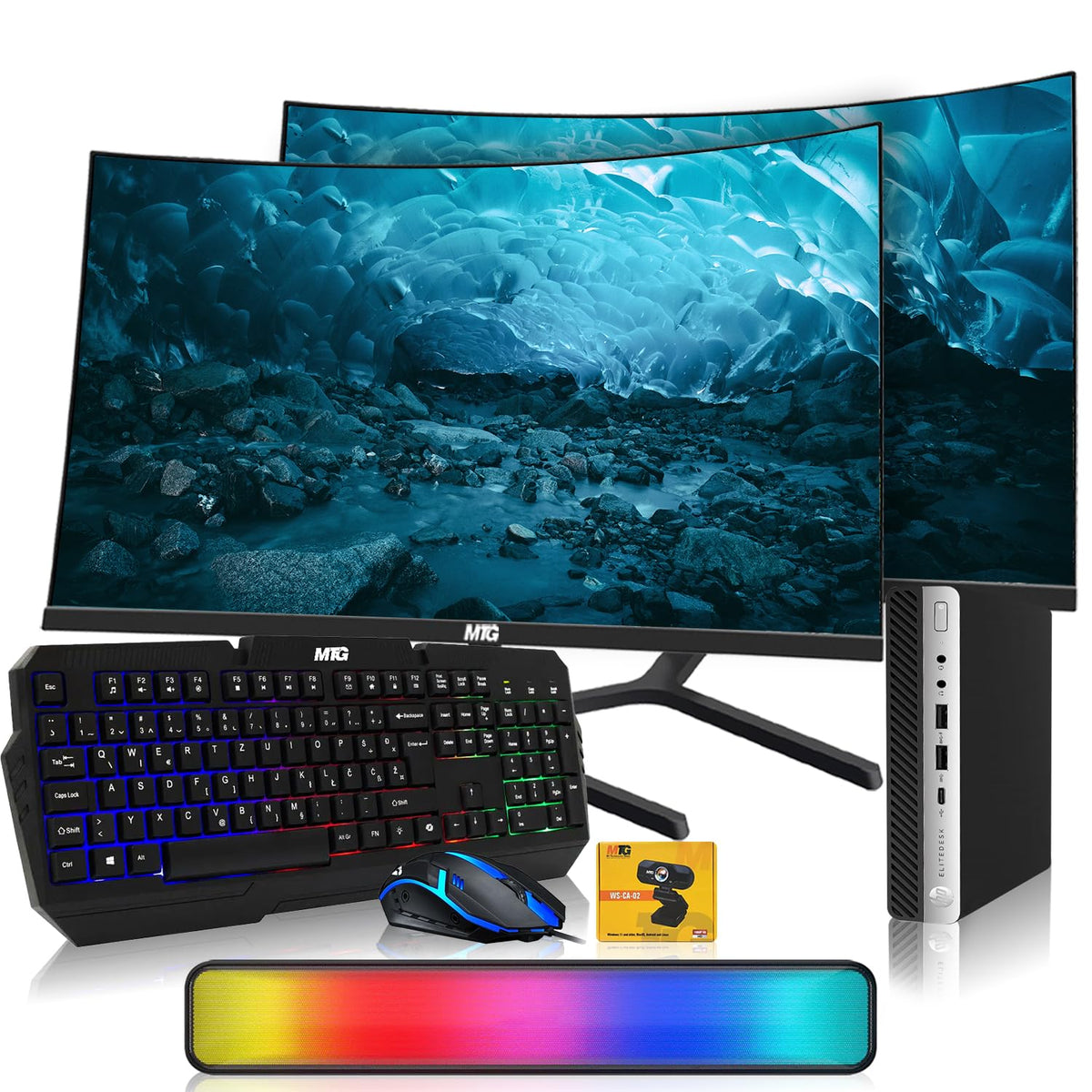 Mini Desktop PC with 24 inch Curved Monitor I940322