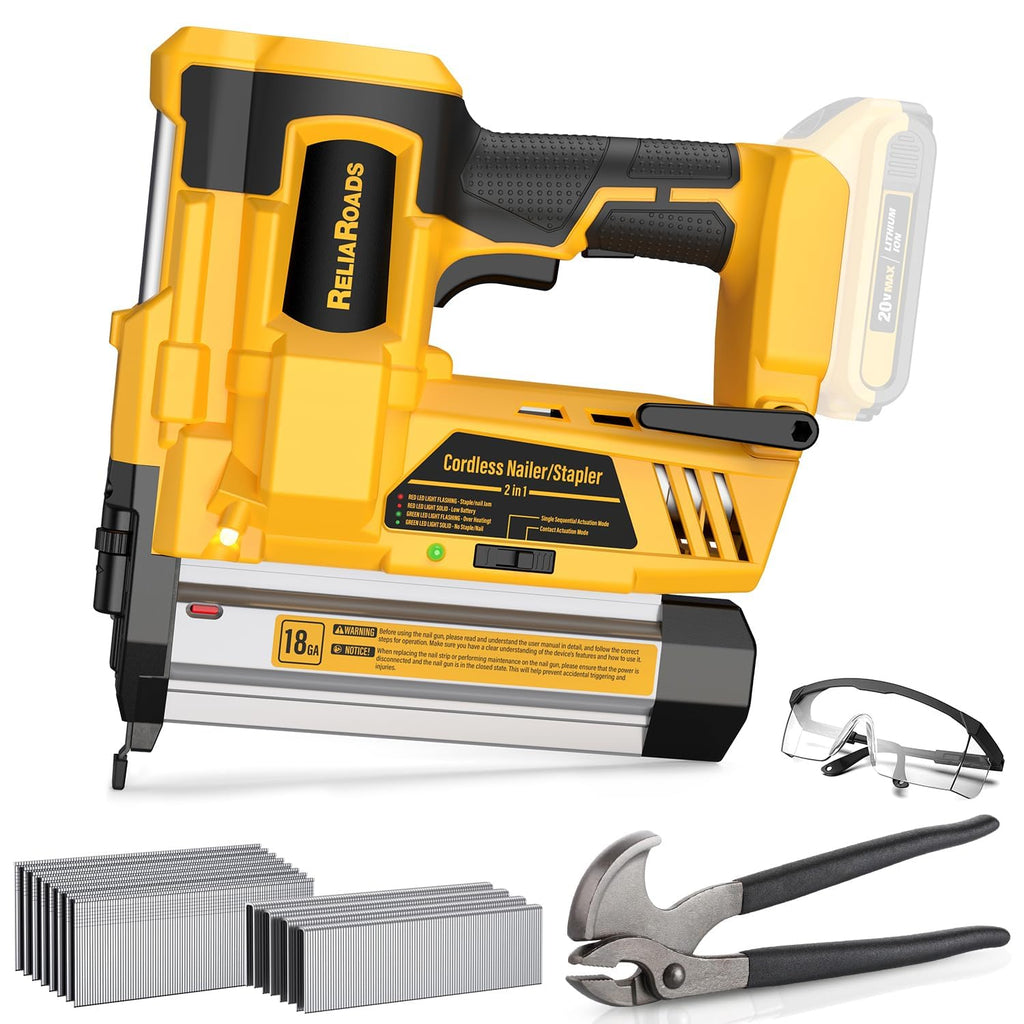 2-in-1 18GA Cordless Brad Nailer Stapler V698
