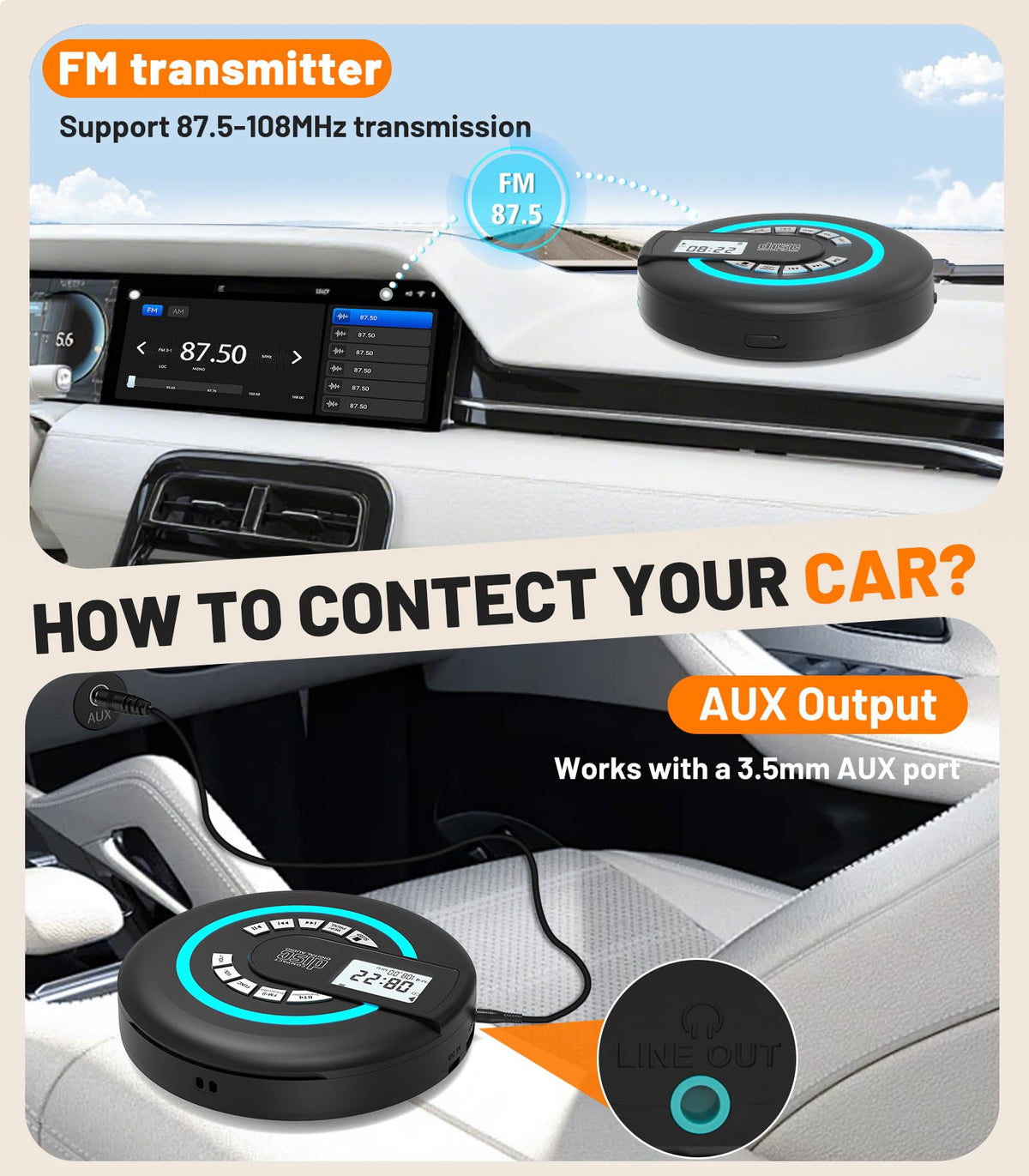 Portable CD Player with Speaker Bluetooth P900