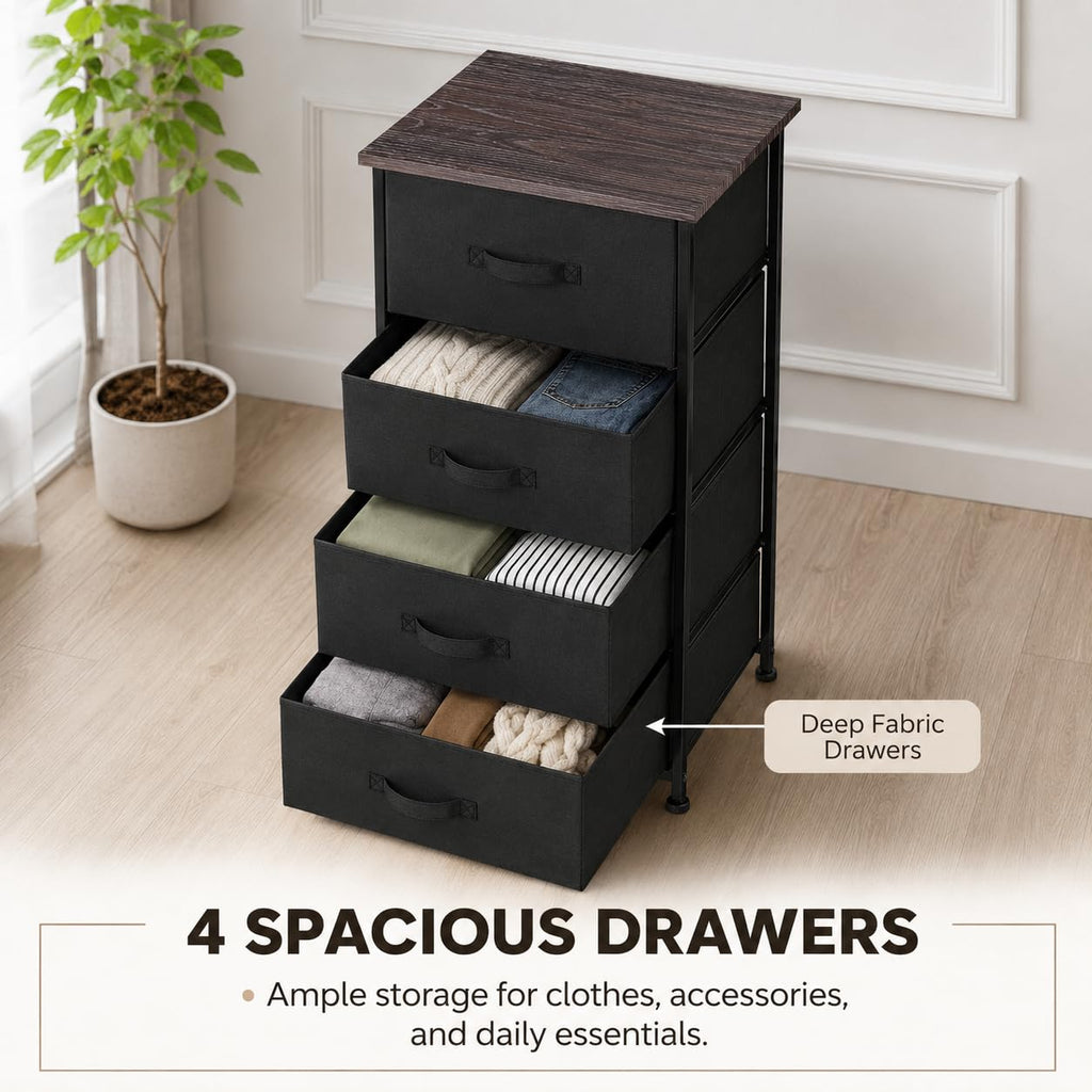 4 Drawer Fabric Storage Tower with Steel Frame G701