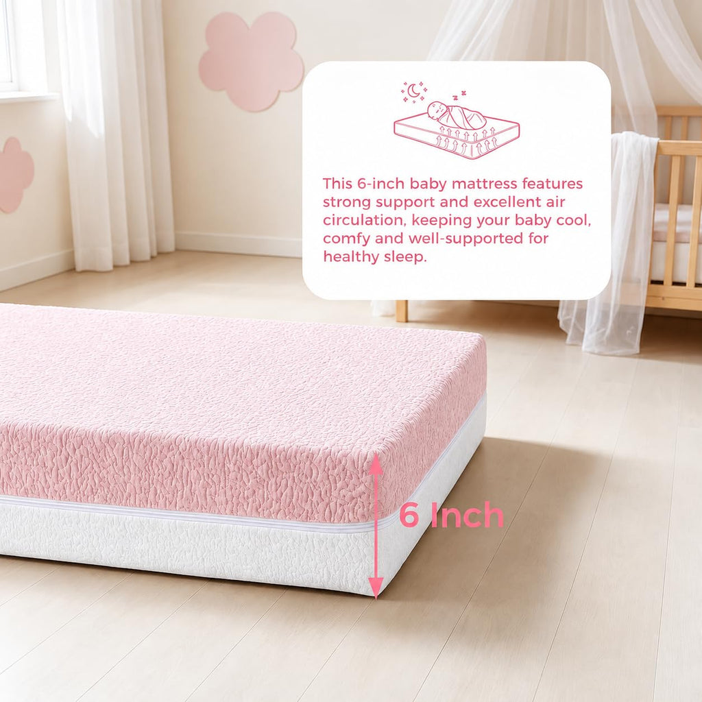 Dual Sided Gel Memory Foam Crib and Toddler Mattress V449600