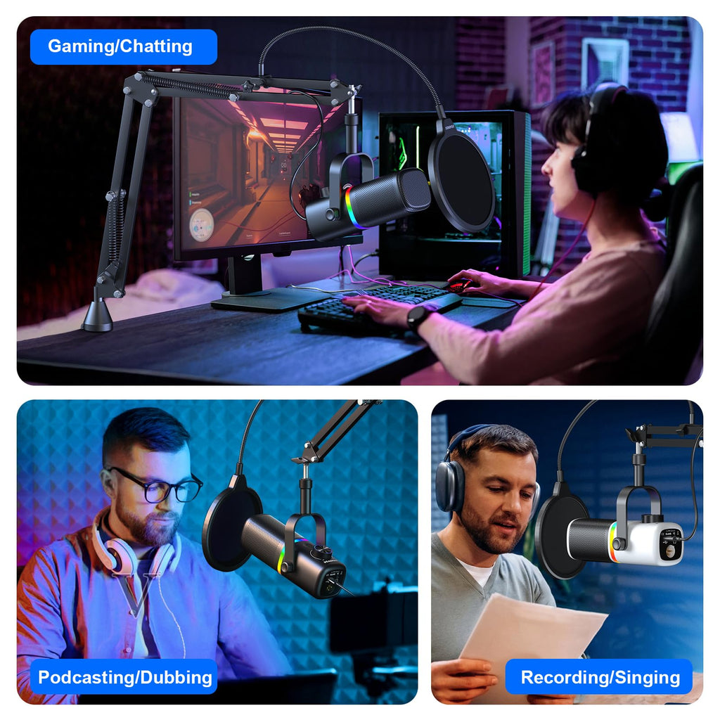 USB Condenser Gaming Microphone with Mic Arm A923
