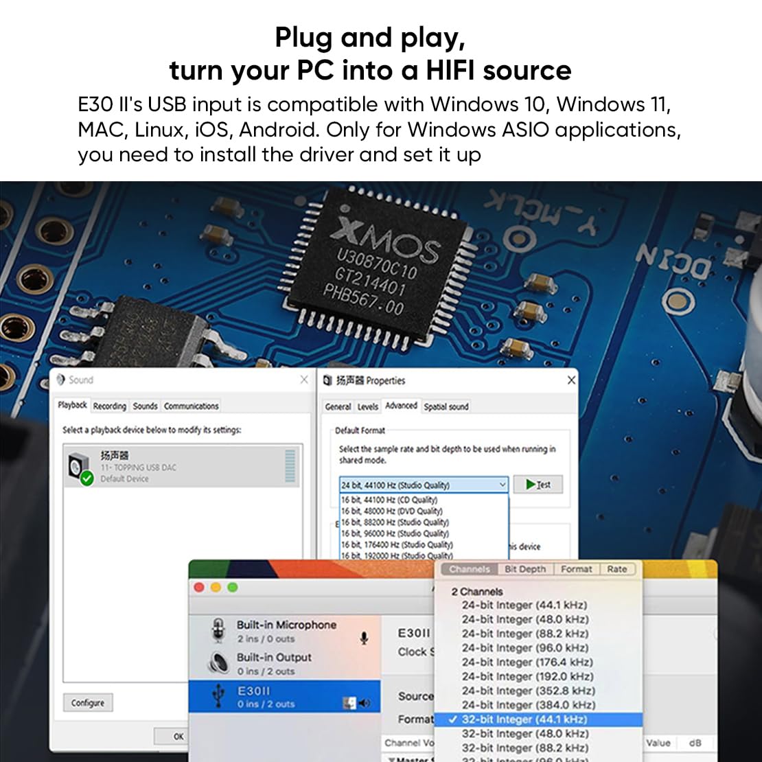 Digital to Analog Audio Converter USB DAC H258343