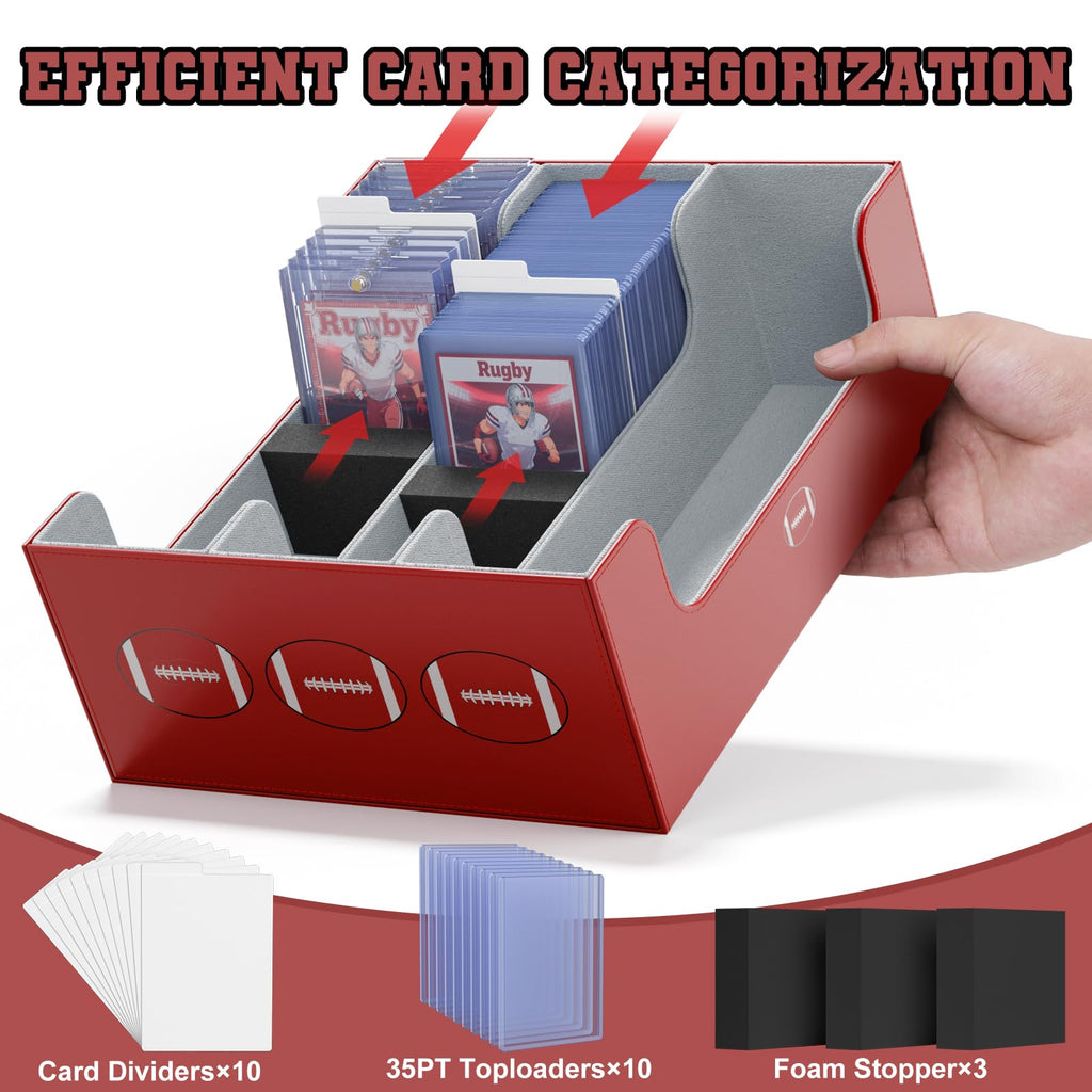 Football Card Storage Box with Magnetic Closure U5074